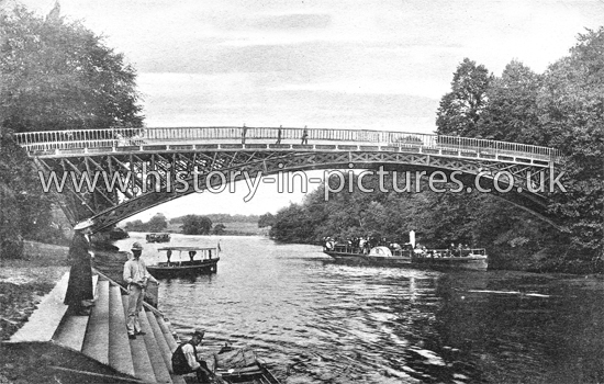 The Iron Bridge and PS Dragen Fly, Built 1889, Chester, Cheshire. c.1903